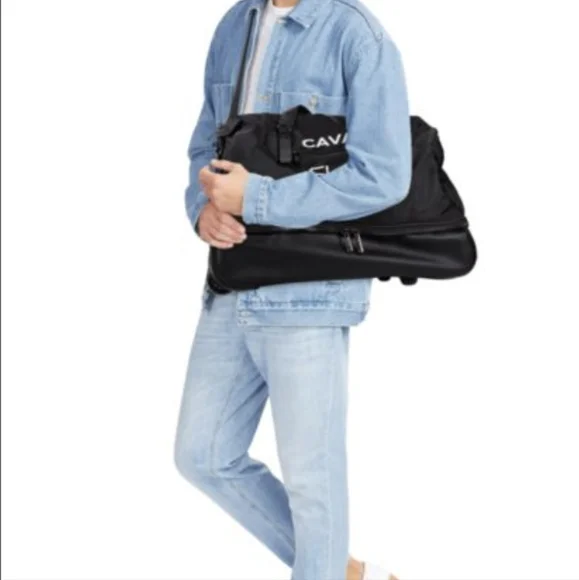 Roberto Cavalli Class Rolling Duffel - Separate shoe area Studded Bottom Nwt ❤️ - Picture 4 of 11